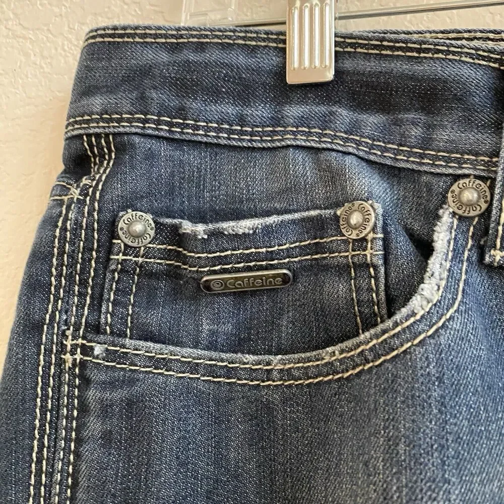 Caffeine NYC Jeans Mens 38x32 Downtown Slim Button Fly Flap Zip Back‎ Pockets